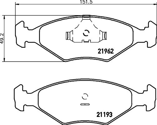 HELLA 8DB 355 011-031 - Тормозные колодки, дисковые, комплект avtokuzovplus.com.ua