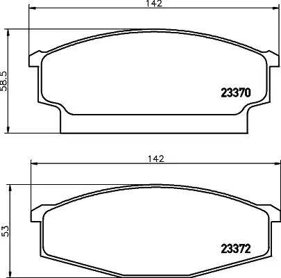 HELLA 8DB 355 011-121 - Тормозные колодки, дисковые, комплект avtokuzovplus.com.ua