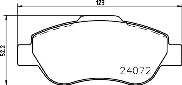 HELLA 8DB 355 011-241 - Гальмівні колодки, дискові гальма autocars.com.ua