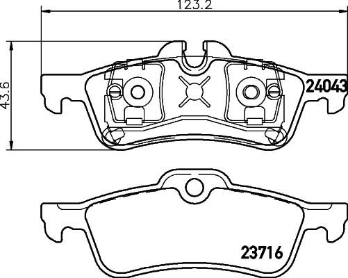 HELLA 8DB 355 011-351 - Тормозные колодки, дисковые, комплект autodnr.net