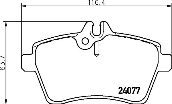 HELLA 8DB 355 026-071 - Тормозные колодки, дисковые, комплект avtokuzovplus.com.ua