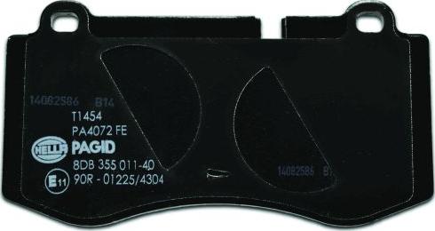 HELLA 8DB 355 011-401 - Тормозные колодки, дисковые, комплект avtokuzovplus.com.ua