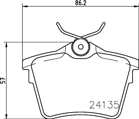 HELLA 8DB 355 011-501 - Гальмівні колодки, дискові гальма autocars.com.ua