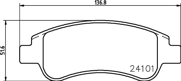 HELLA 8DB 355 011-521 - Тормозные колодки, дисковые, комплект autodnr.net