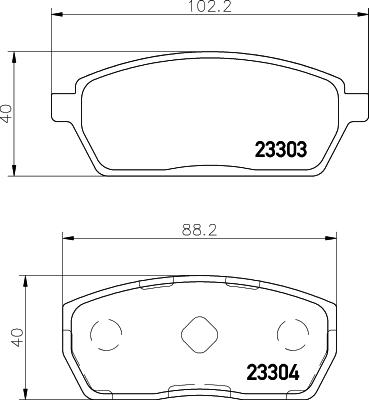 HELLA 8DB 355 011-611 - Тормозные колодки, дисковые, комплект avtokuzovplus.com.ua