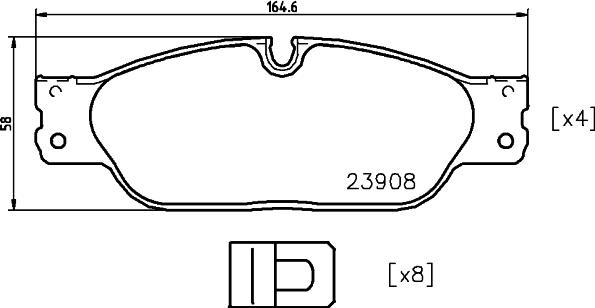 HELLA 8DB 355 012-251 - Гальмівні колодки, дискові гальма autocars.com.ua