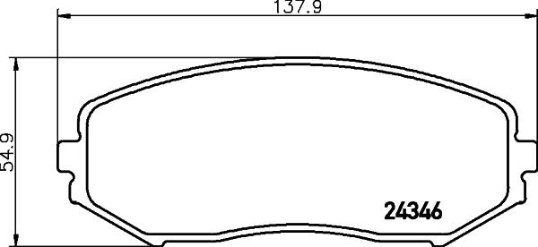 HELLA 8DB 355 012-351 - Тормозные колодки, дисковые, комплект avtokuzovplus.com.ua