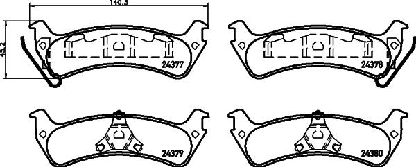 HELLA 8DB 355 012-491 - Гальмівні колодки, дискові гальма autocars.com.ua