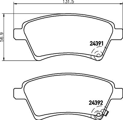 HELLA 8DB 355 012-511 - Гальмівні колодки, дискові гальма autocars.com.ua