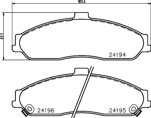 HELLA 8DB 355 012-561 - Гальмівні колодки, дискові гальма autocars.com.ua