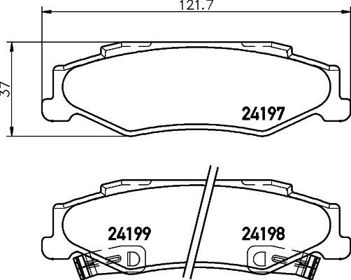 HELLA 8DB 355 013-191 - Гальмівні колодки, дискові гальма autocars.com.ua