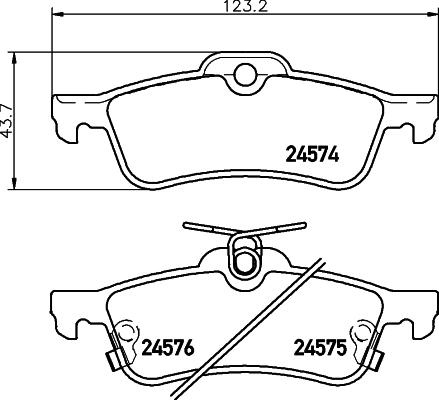 HELLA 8DB 355 013-461 - Гальмівні колодки, дискові гальма autocars.com.ua