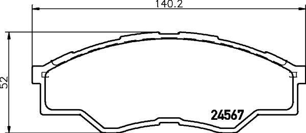 HELLA 8DB 355 013-471 - Гальмівні колодки, дискові гальма autocars.com.ua