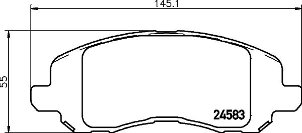 HELLA 8DB 355 013-491 - Тормозные колодки, дисковые, комплект avtokuzovplus.com.ua