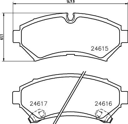 HELLA 8DB 355 013-501 - Тормозные колодки, дисковые, комплект avtokuzovplus.com.ua