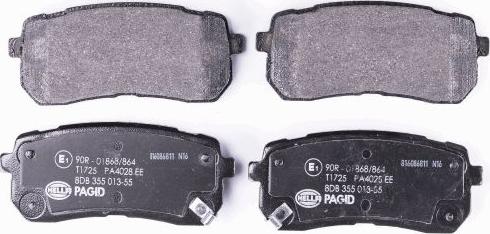 HELLA 8DB 355 013-551 - Тормозные колодки, дисковые, комплект autodnr.net