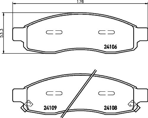 HELLA 8DB 355 013-671 - Тормозные колодки, дисковые, комплект autodnr.net