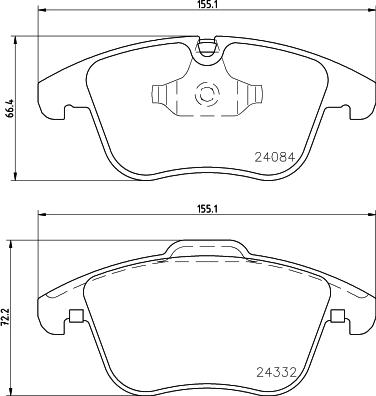 HELLA 8DB 355 013-731 - Гальмівні колодки, дискові гальма autocars.com.ua