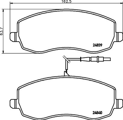 HELLA 8DB 355 013-871 - Гальмівні колодки, дискові гальма autocars.com.ua