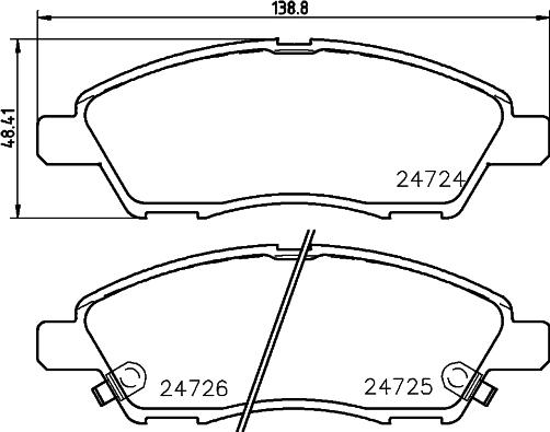 HELLA 8DB 355 014-071 - Тормозные колодки, дисковые, комплект autodnr.net