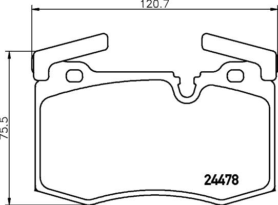 HELLA 8DB 355 014-111 - Тормозные колодки, дисковые, комплект avtokuzovplus.com.ua