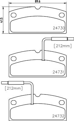 HELLA 8DB 355 014-171 - Гальмівні колодки, дискові гальма autocars.com.ua