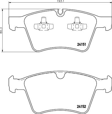 HELLA 8DB 355 014-191 - Тормозные колодки, дисковые, комплект autodnr.net