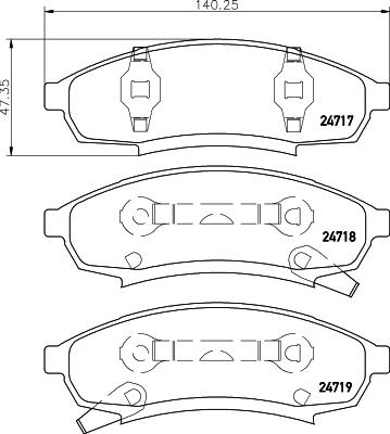 HELLA 8DB 355 014-281 - Тормозные колодки, дисковые, комплект autodnr.net