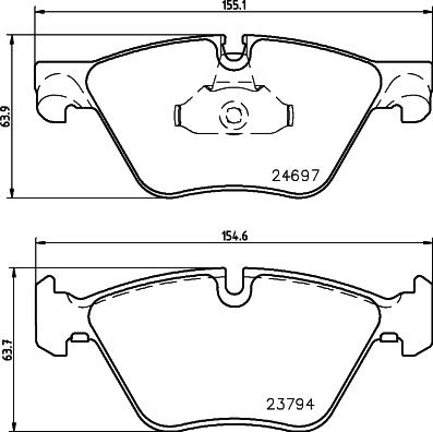 HELLA 8DB 355 026-311 - Гальмівні колодки, дискові гальма autocars.com.ua