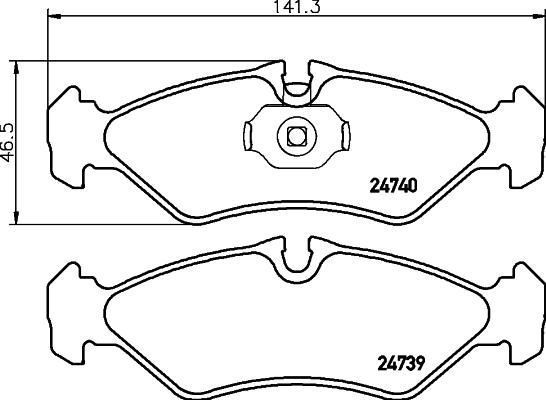 HELLA 8DB 355 030-771 - Тормозные колодки, дисковые, комплект autodnr.net