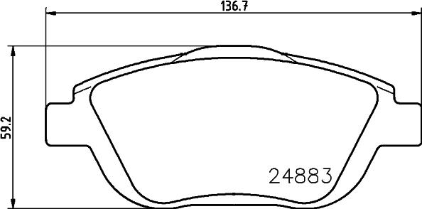 HELLA 8DB 355 014-551 - Гальмівні колодки, дискові гальма autocars.com.ua