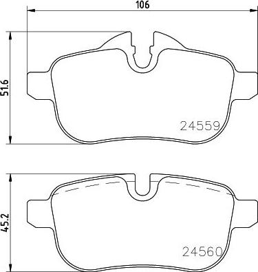 HELLA 8DB 355 014-621 - Гальмівні колодки, дискові гальма autocars.com.ua