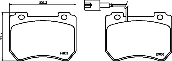 HELLA 8DB 355 014-651 - Тормозные колодки, дисковые, комплект autodnr.net