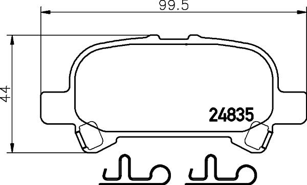 HELLA 8DB 355 014-751 - Гальмівні колодки, дискові гальма autocars.com.ua