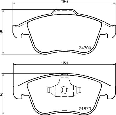 HELLA 8DB 355 014-801 - Тормозные колодки, дисковые, комплект autodnr.net