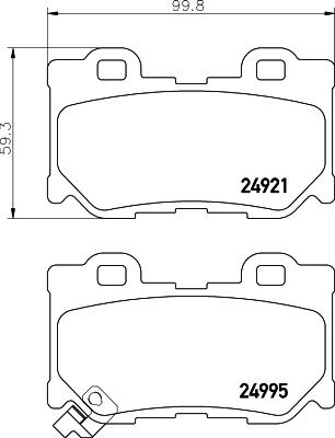 HELLA 8DB 355 014-851 - Гальмівні колодки, дискові гальма autocars.com.ua