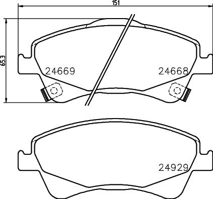 HELLA 8DB 355 014-881 - Гальмівні колодки, дискові гальма autocars.com.ua