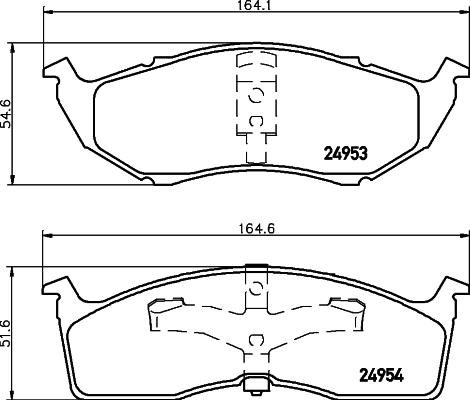 HELLA 8DB 355 014-971 - Тормозные колодки, дисковые, комплект autodnr.net