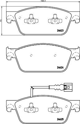 HELLA 8DB 355 014-981 - Гальмівні колодки, дискові гальма autocars.com.ua