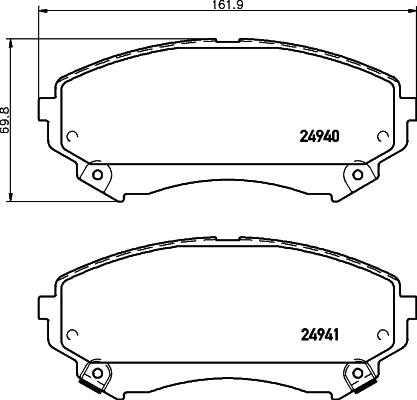 HELLA 8DB 355 015-141 - Гальмівні колодки, дискові гальма autocars.com.ua