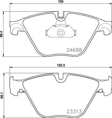 HELLA 8DB 355 015-261 - Тормозные колодки, дисковые, комплект autodnr.net