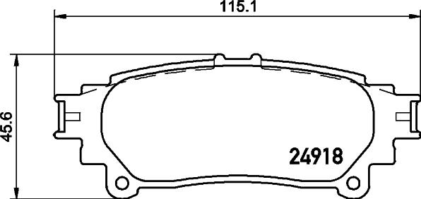 HELLA 8DB 355 015-371 - Тормозные колодки, дисковые, комплект avtokuzovplus.com.ua