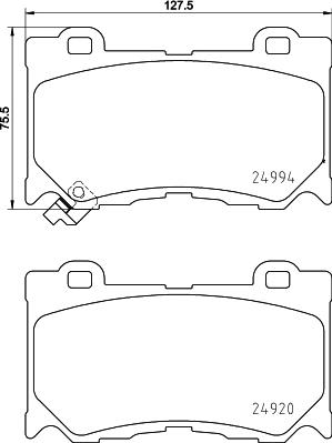 HELLA 8DB 355 015-411 - Тормозные колодки, дисковые, комплект avtokuzovplus.com.ua