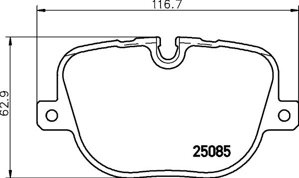 HELLA 8DB 355 015-451 - Тормозные колодки, дисковые, комплект avtokuzovplus.com.ua