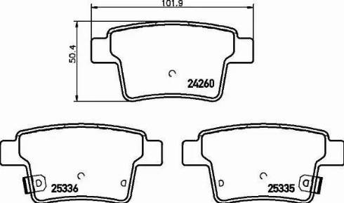 HELLA 8DB 355 015-501 - Гальмівні колодки, дискові гальма autocars.com.ua