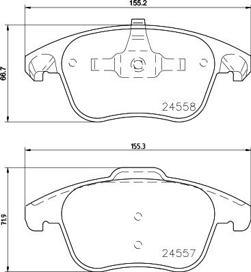 HELLA 8DB 355 015-561 - Тормозные колодки, дисковые, комплект avtokuzovplus.com.ua