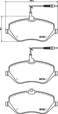 HELLA 8DB 355 015-621 - Тормозные колодки, дисковые, комплект avtokuzovplus.com.ua