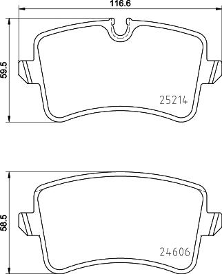 HELLA 8DB 355 016-011 - Гальмівні колодки, дискові гальма autocars.com.ua