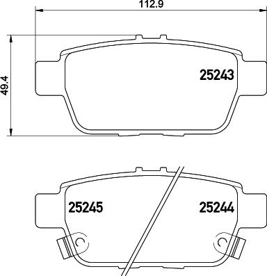 HELLA 8DB 355 016-091 - Гальмівні колодки, дискові гальма autocars.com.ua