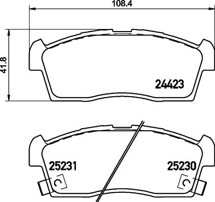 HELLA 8DB 355 016-111 - Тормозные колодки, дисковые, комплект avtokuzovplus.com.ua